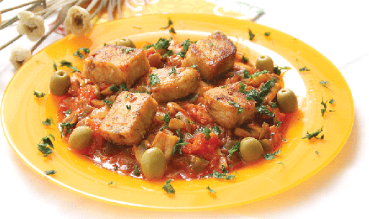 خوراک ماهی با قارچ