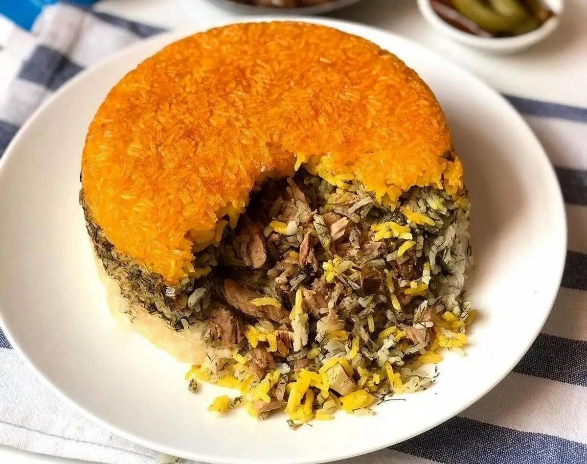 شوید پلو با تن ماهی