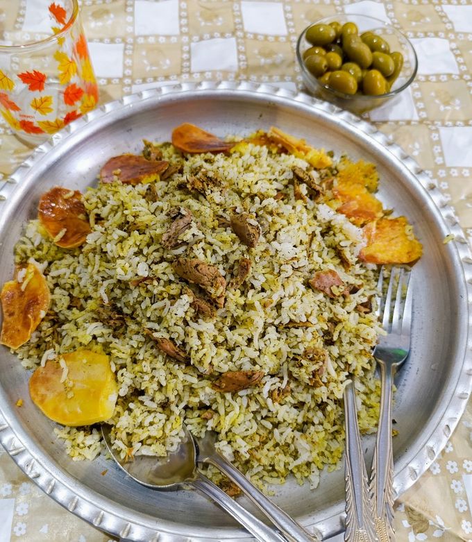 شوید پلو با تن ماهی